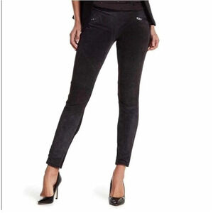 Blank NYC Suede Leather Front Pull On Legging Black Moto Pants Women’s Size 26